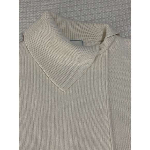 WE-AR4 The Asymmetrical Turtleneck Women’s Medium Beige Wool Sweater - Picture 13 of 17